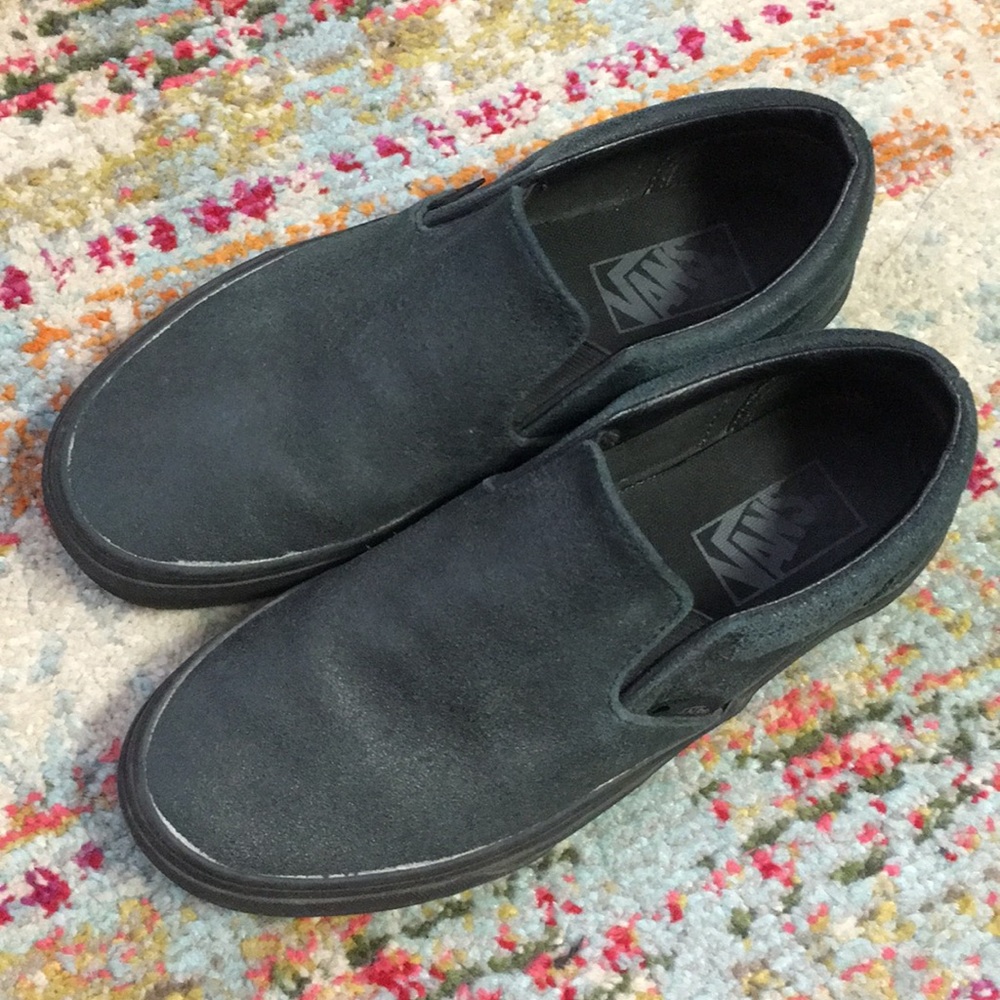 Vans black leather Slip-on